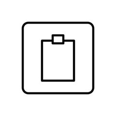 Clipboard icon vector line square style