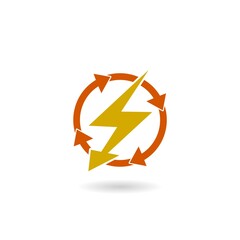 Renewable energy icon with shadow