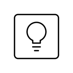 Bulb lamp icon vector line square style