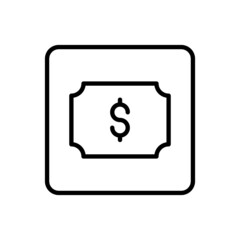 Money icon vector line square style