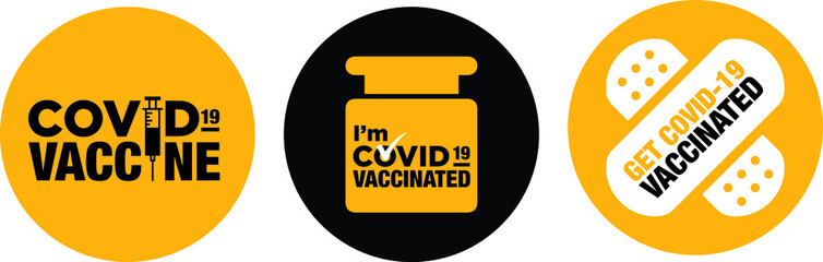 I'm Covid-19 vaccinated icon signage