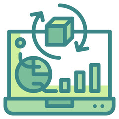 graph blue line icon