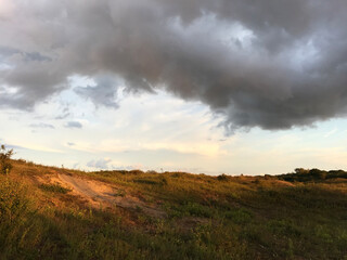 Fototapeta na wymiar Clouds in the dunes, the Netherlands 