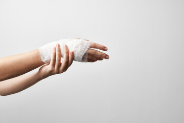 injured arm bandaged medicine traumatology