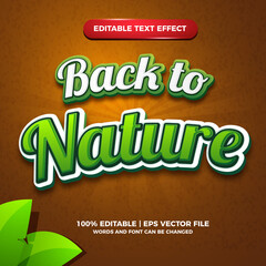 back to nature editable text effect for logo design template