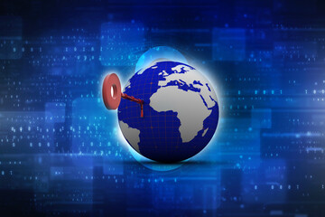 Key to the World.3D illustration