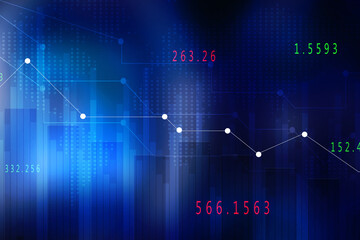 2d rendering Stock market online business concept. business Graph 