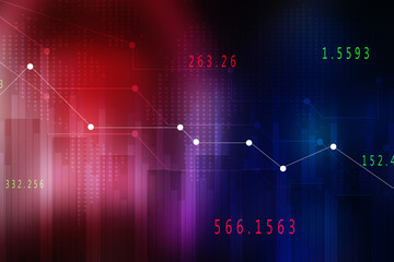 2d rendering Stock market online business concept. business Graph 