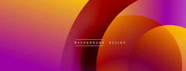 Abstract overlapping lines and circles geometric background with gradient colors