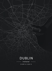 Obraz premium Map of Dublin, Ireland