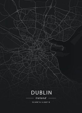 Map Of Dublin, Ireland