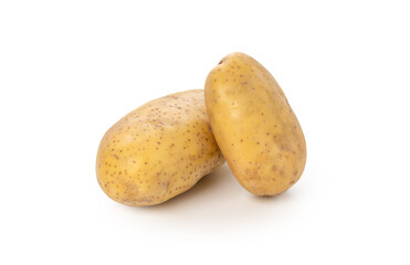 Fresh potato on isolated white background