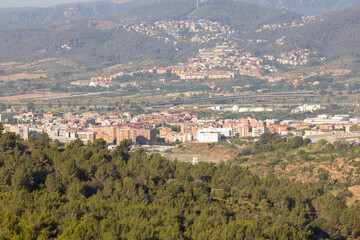 Obraz premium Villages from the mountains of Collcerola, Barcelona