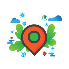location illustration. Flat vector icon. can use for, icon design element,ui, web, mobile app.