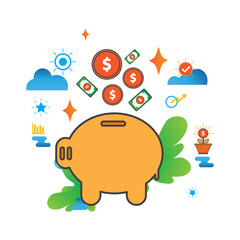 money illustration. Flat vector icon. can use for, icon design element,ui, web, mobile app.