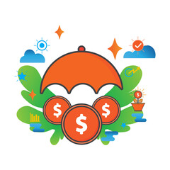 money illustration. Flat vector icon. can use for, icon design element,ui, web, mobile app.