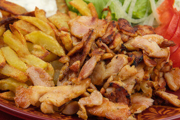 assiette kebab et frites