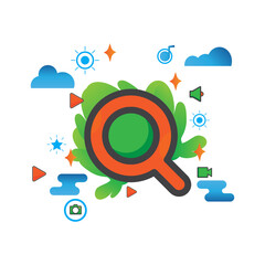 search illustration. Flat vector icon. can use for, icon design element,ui, web, mobile app.