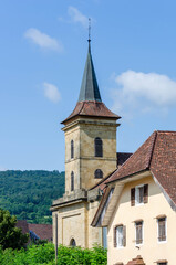 Fototapeta na wymiar Église Saint Maurice, Le Landeron, Suisse