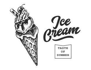 Ice Cream Retro Emblem