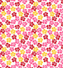 Japanese Colorful Hawaiian Hibiscus Flower Vector Seamless Pattern