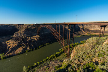 Snake River and Perrine Bridge near Twin Falls, Idaho, USA