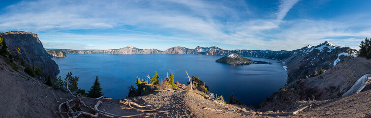 Gorgeous Crater lake on a spring day, Oregon, USA