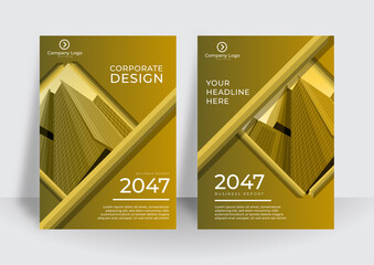 Business cover report template with modern corporate concept. Minimalist cover design style set. Can be use for business annual report, name cade, flier, banner
