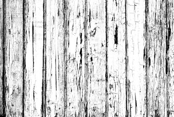 Fototapeta premium Black and white textures Background from vertical old boards with yellow peeling paint