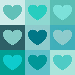 Seamless pattern for decoration, wrapping paper, wallpaper , green heart pattern