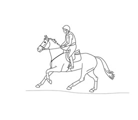Athlete on horse cantering at the eventing competition