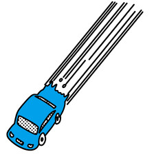 暴走する自動車