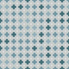 Seamless square tile vibrant contrast blue and white pattern vector background