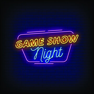 Game Show Night Neon Signboard On Brick Wall