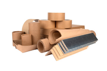 Paper packaging - cardboard edge protectors with alu paper, cardboard boxes, rolls of paper, paper...