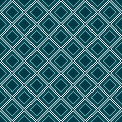 Seamless diamond vibrant contrast teal and white pattern vector background