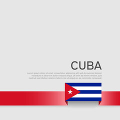 Cuba flag background. State cuban patriotic banner, cover. Ribbon color flag of cuba on a white background. National poster. Vector flat design