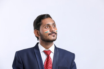 Young indian businessman celebrating indian independence day or republic day
