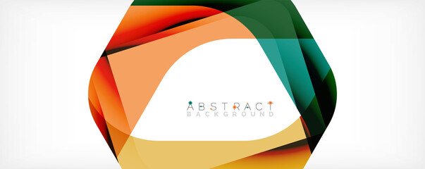 Minimal abstract background - color overlapping shapes on white with shadow lines. Vector Illustration For Wallpaper, Banner, Background, Landing Page