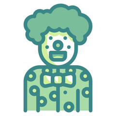 clown blue line icon