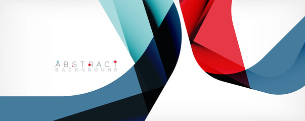 Fototapeta premium Minimal abstract background - color overlapping shapes on white with shadow lines. Vector Illustration For Wallpaper, Banner, Background, Landing Page