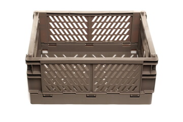 Empty plastic basket, box isolated on white background