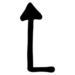 Simple black doodle arrow