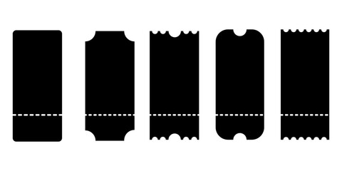 Ticket simple icon set. Vector illustration