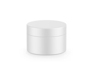 Cosmetic cream jar mock up on isolated white background, 3d illustration