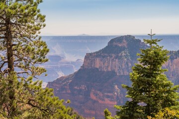 An overlooking landscape view of Grand Canyon National Park, Arizona