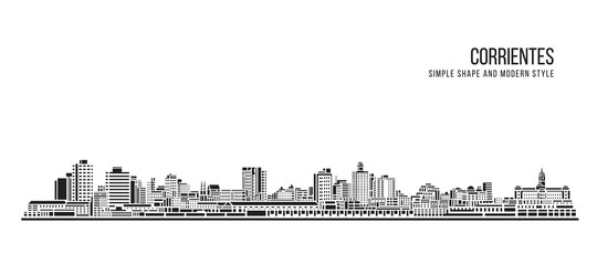 Fototapeta premium Cityscape Building Abstract Simple shape and modern style art Vector design - Corrientes city