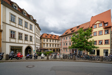 Fototapeta na wymiar Bamberg, Brückenrathaus, Altstadt, Bayern, Deutschland, Regnitz, Klein Venedig, Geyerswörthsteg, Historische Altstadt