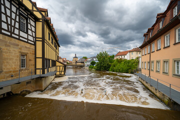 Bamberg, Brückenrathaus, Altstadt, Bayern, Deutschland, Regnitz, Klein Venedig, Geyerswörthsteg, Historische Altstadt