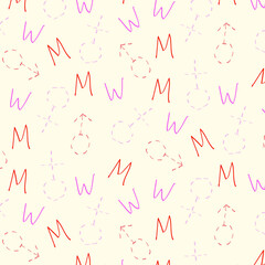 Vector male and female signs. Gender symbol. Man-Woman. Design for packaging, posters, postcards, textiles, prints.